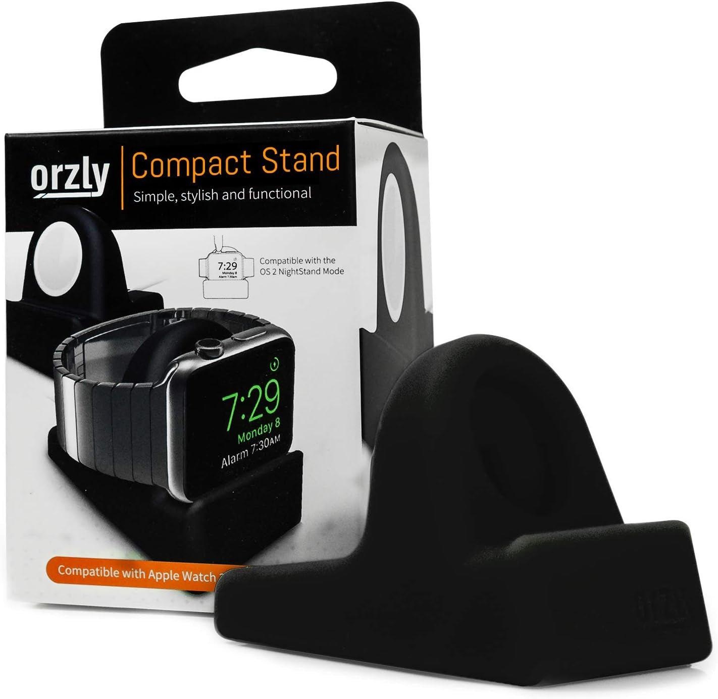 Elegant Apple Watch Charger Stand Apple Watch for All Series Ultra 49Mm 2025 Series 10 46/42Mm 9/8/7 45/ 41Mm SE2/SE/6/5/4 44/40Mm 3/2/1 42/38Mm Durable TPU - Gift Boxed - Black